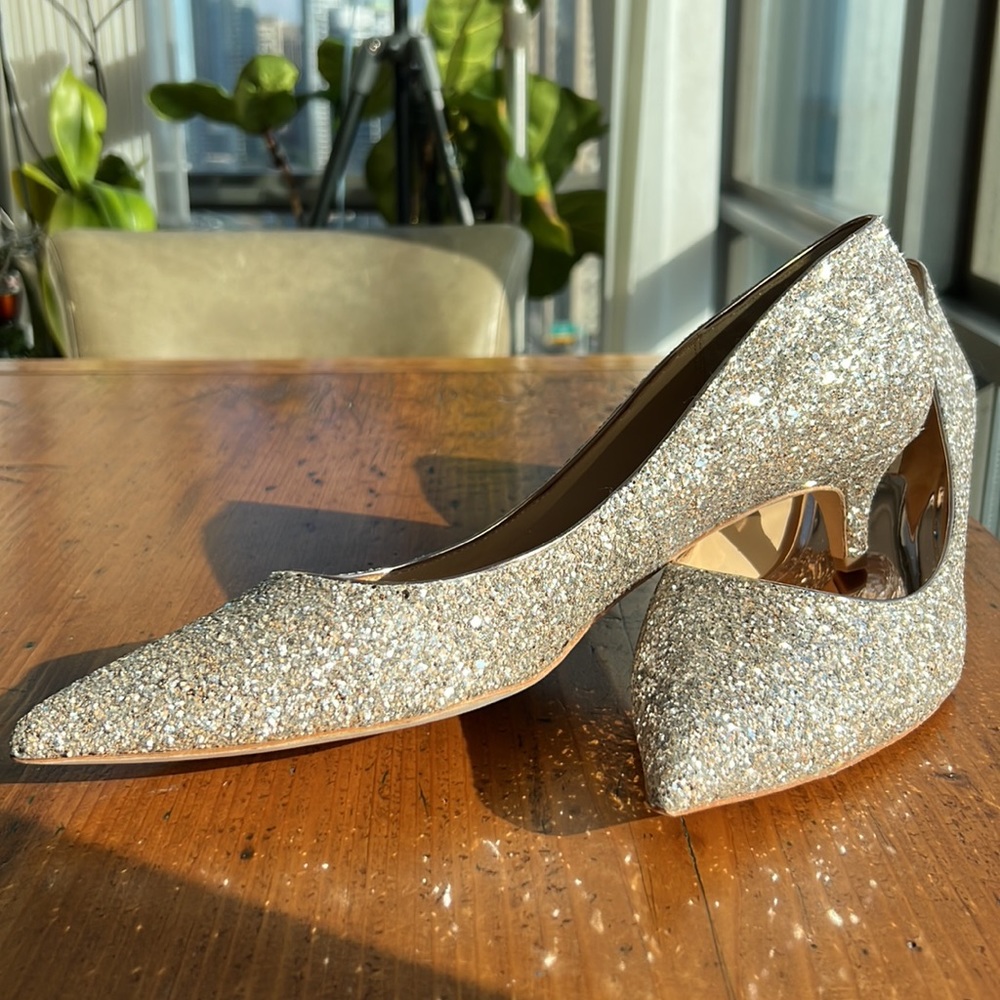 Badgley Mischka Madison II Glitter Kitten Heel size 8.5